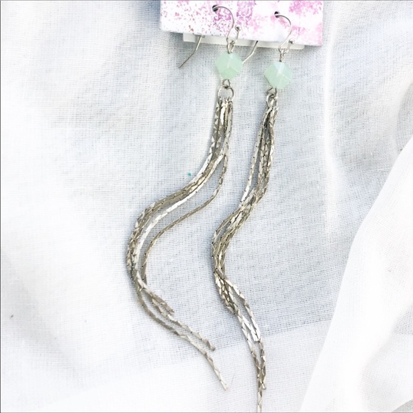 Urban Outfitters Faceted Gemstone Tassel Earrings - Picture 2 of 5